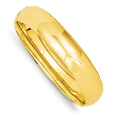 14K Gold Oversize Polished Hinged Bangle with Safety Bar