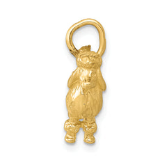14K Gold 3D Poodle Charm with Polished Finish Elegant & Detailed