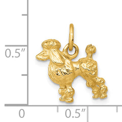 14K Gold 3D Poodle Charm with Polished Finish Elegant & Detailed