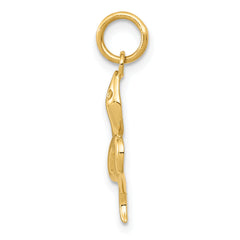 14K Gold Polished Snake Charm Pendant for Men Elegant & Themed Design