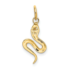 14K Gold Polished Snake Charm Pendant for Men Elegant & Themed Design