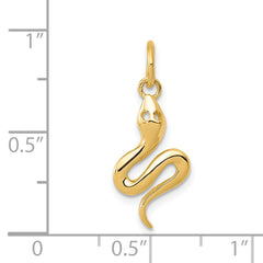 14K Gold Polished Snake Charm Pendant for Men Elegant & Themed Design