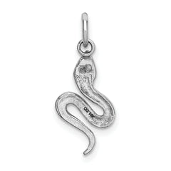 14K White Gold Polished Snake Charm for Men Elegant Rhodium Finish