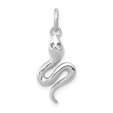 14k White Gold Solid Polished Snake Charm