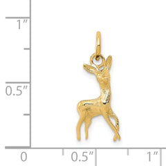 14K Gold Polished Deer Charm with Open-Back Design Elegant and Themed