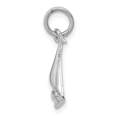 14K White Gold 3D Sailboat Charm with Polished Finish Nautical Elegance