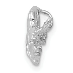 14K White Gold 3D Frog Charm with Polished Finish Unique Themed Design