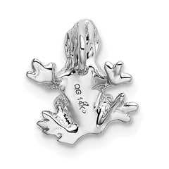 14K White Gold 3D Frog Charm with Polished Finish Unique Themed Design