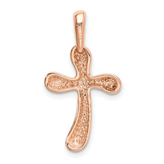 14K Rose Gold Freeform Cross Pendant with Elegant Open Back Design