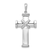 14k White Gold Latin Cross Pendant