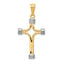 14k w/Rhodium Fancy Cross Pendant