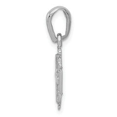 14K White Gold Jerusalem Cross Charm with Polished Reversible Design