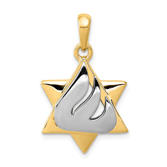 14k Two-tone Star of David Pendant