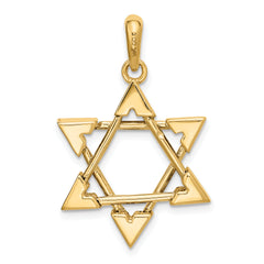 14K Two-Tone Gold Star of David Pendant with Elegant Closed Back Design