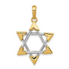 14k Two-tone Star of David Pendant