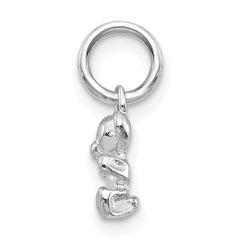 14K White Gold Teddy Bear Charm with Rhodium Finish Cute and Elegant