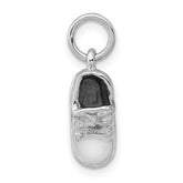 14k 3D White Gold Baby Shoe Charm