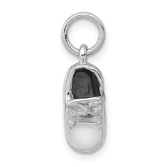 14k 3D White Gold Baby Shoe Charm
