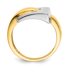 14k Two-tone Polished Buckle Ring