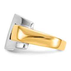 14k Two-tone Polished Buckle Ring