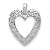 14K White Cut-Out Heart Pendant
