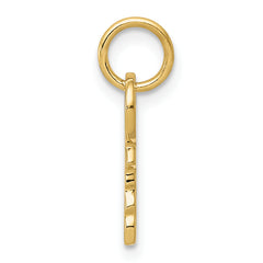 14K Gold Polished 3D Key Charm Elegant Themed Pendant