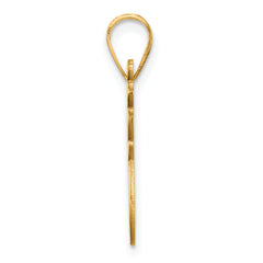 14K Gold Enameled Reindeer Charm with Red Accent Polished Finish