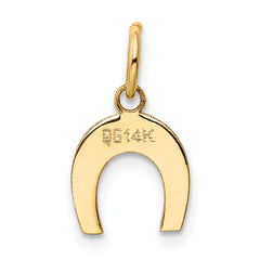 14K Gold Horseshoe Charm with Polished Finish Elegant and Timeless
