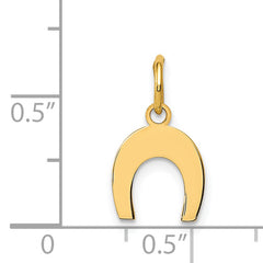 14K Gold Horseshoe Charm with Polished Finish Elegant and Timeless