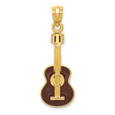 14k Enameled Guitar Pendant