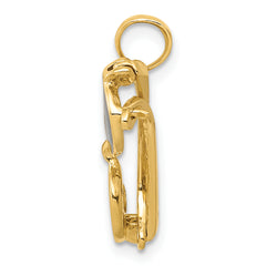 14K Gold 3D Black Enameled Moveable Sunglasses Pendant by Sophia Jewelers