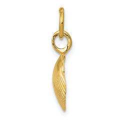 14K Gold Seashell Pendant with Polished Finish and Textured Detail Elegant Charm