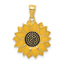 Enameled Sunflower Pendant in 14K Yellow Gold, 24mm - Sophia Jewelers