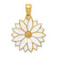 Enameled Daisy Flower Pendant in 14K Yellow Gold, 24mm - Sophia Jewelers