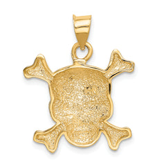 14K Gold Enameled Skull Pendant for Men Bold and Unique Design