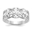 Wave Ring in 14K White Gold, Diamond-Cut, Size 6 - Sophia Jewelers