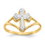 14k WithRhodium Cross Ring