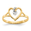 14K and White Rhodium Polished Heart Ring
