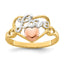 Love Heart Ring in 14K Two-Tone Gold, Textured, Size 6 - Sophia Jewelers