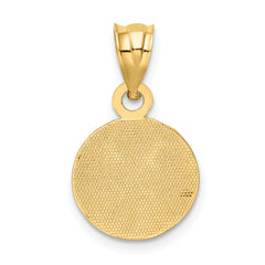 14K Gold Enameled Soccer Ball Pendant with Polished Finish
