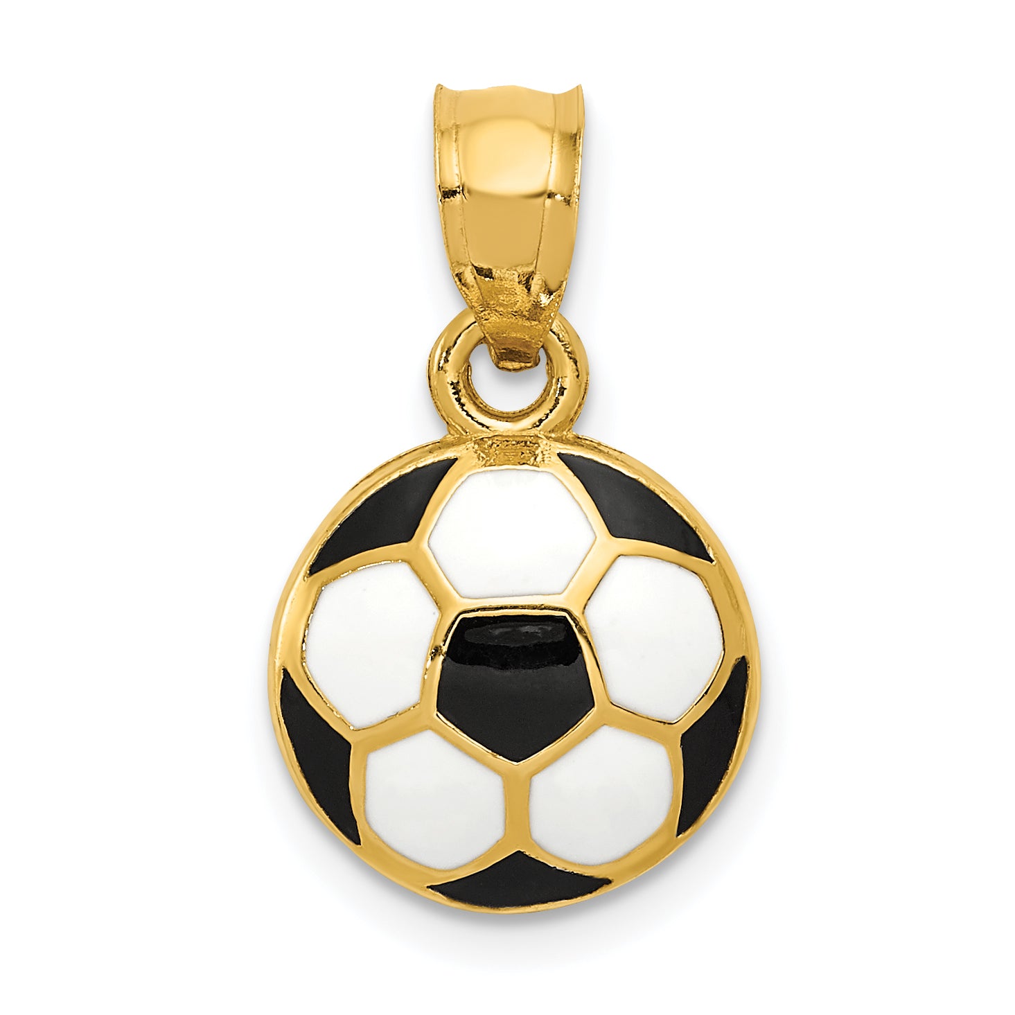 14k Enameled Soccer Ball Pendant