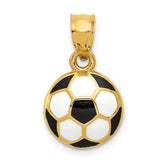 14k Enameled Soccer Ball Pendant