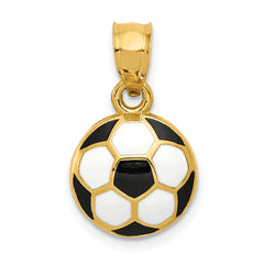 14k Enameled Soccer Ball Pendant