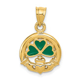 14k Enameled Claddagh Charm