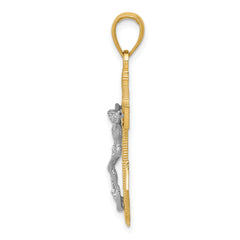 14K Two-Tone Gold Marinerâââ‰â¢s Crucifix Pendant Solid, Elegant, Casted Design