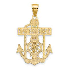 14K Two-Tone Gold Marinerâââ‰â¢s Crucifix Pendant  Solid, Casted Design