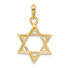 14K Gold Star of David Pendant with Open Back Design Elegant Craftsmanship