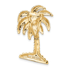 14K Gold Palm Tree Slide Pendant with Polished Textured Finish