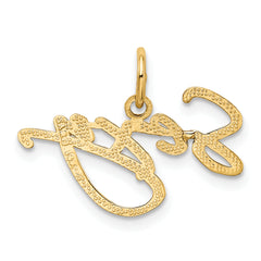 14K Gold SEXY Charm Pendant with Polished Finish Elegant & Bold