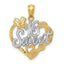 Sweet 16 Pendant in 14K Two-Tone Gold, 21mm Diamond-Cut - Sophia Jewelers